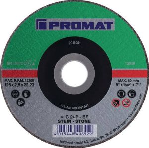 Promat Doorslijpschijf | D125x2 5mm gebogen | steen | gat 22 23 mm 4000841341