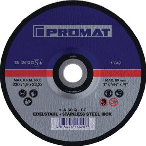Promat Doorslijpschijf | RVS | D115x1mm recht | RVS | gat 22 23 mm 4000841241