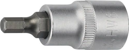 Promat Tecwerk Dopsleutelbit | 1 2 inch binnen-6-kant | sleutelwijdte 10 mm | lengte 55 mm 4000821359