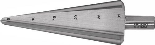 Promat Getrapte plaatboor | boorbereik 5-31 mm | HSS-Co totale lengte 103 mm | snedeaantal 2 4000862027