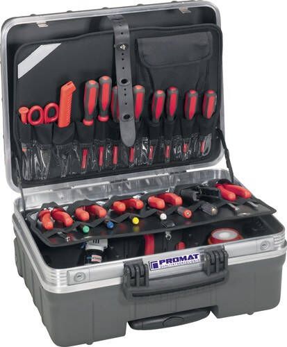 Promat Tecwerk Hardkunststof koffer | Trolleyversie | binnen-B465xD255xH352mm | HDPE-kunststof 42 l 4000871743