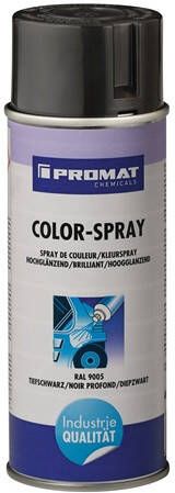 Promat Kleurspray | diepzwart | hoogglanzend | RAL 9005 | 400 ml | spuitbus 4000354210