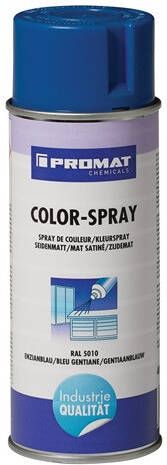 Promat Kleurspray | gentiaanblauw | zijdemat | RAL 5010 | 400 ml | spuitbus 4000354201