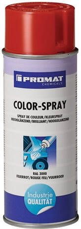 Promat Kleurspray | vuurrood | hoogglanzend | RAL 3000 | 400 ml | spuitbus 4000354207