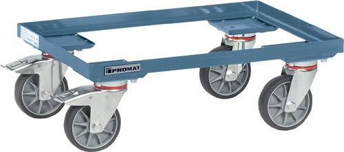 Promat Tecwerk Krattentrolley | draagvermogen 250 kg TPE-banden | L605xB405mm | hoekstaal duifblauw RAL 5014 9000444230