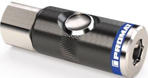Promat Luchkoppeling met drukknopontgrendeling | DN 7 4 binnenschroefdraad aluminium | schroefdraad G 1 2″ 19 17 mm 4000351995