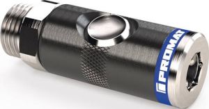 Promat Luchkoppeling met drukknopontgrendeling | DN 7 4 buitenschroefdraad aluminium | schroefdraad G 1 4″ 13 16 mm 4000351990