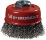 Promat Potborstel | d. 60 mm draaddikte 0 3 mm | staal | 12500 min-¹ 4000841160 - Thumbnail 2