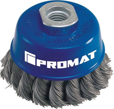Promat Potborstel | d. 65 mm draaddikte 0 35 mm | RVS | 12500 min-¹ 4000841164