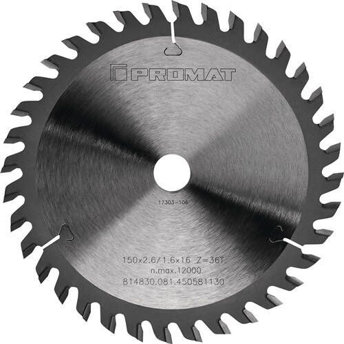 Promat Precisie-cirkelzaagblad | buiten-d. 216mm aantal tanden 64-neg. WZ | gat 30 mm snijbreedte 3 0 mm | hardmetaal 4000814853