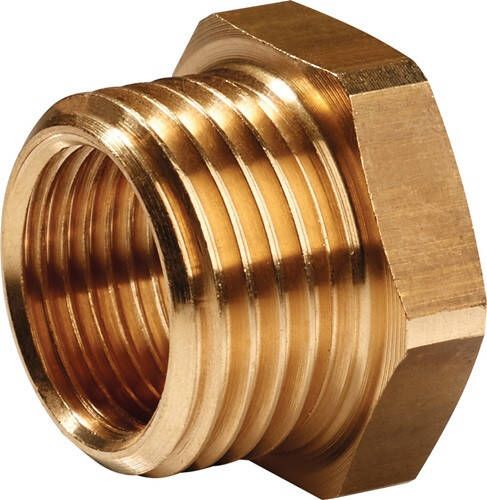 Promat Tecwerk Reduceernippel | messing | buitenschroefdraad G 3 8 inch | binnenschroefdraad G 1 4 inch SW 19 mm 4000351959 - Foto 1