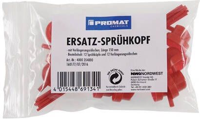 Promat Tecwerk Reserve-sproeikop | per 12 sproeikoppen en buisje (150 mm) | kunststof zak 4000354000 - Foto 1