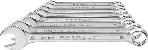 Promat Ring-steeksleutelset | 9-delig sleutelwijdte 10-32 mm | vorm A extra lang chroom-vanadiumstaal 4000823038