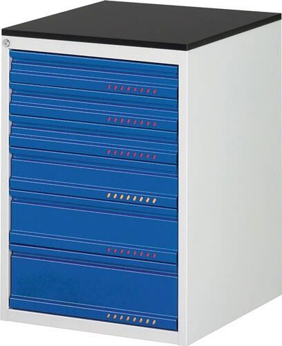 Promat Tecwerk Schuifladekast | BK 650 | H820xB580xD650mm | lichtgrijs gentiaanblauw | standaard uittrekbaar 9000425565