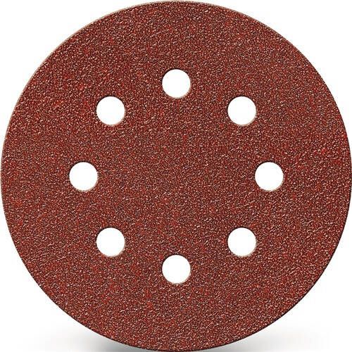 Promat Schuurpad met klitbevestiging | GLS 5 125 mm korreling 240 | voor hout metaal korund | Gatenaantal 8 4000841757
