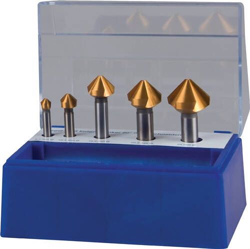 Promat Set verzinkboren | DIN 335 C 90 graden | 6 3-25 mm | HSS TiN | 5-delig kunststofbox 4000865213