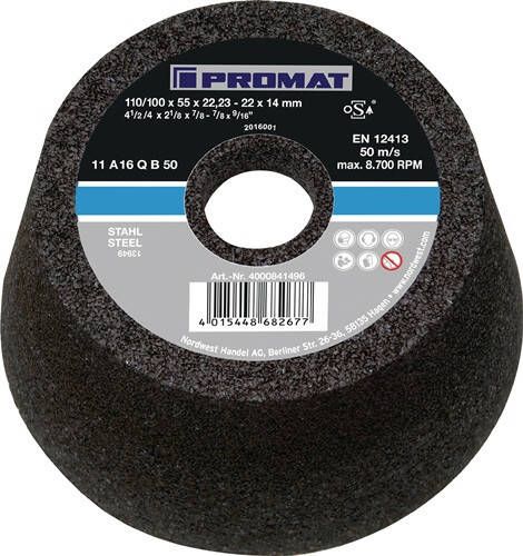 Promat Slijpkom | A24Q | 110 100 mm | staal en gietstaal 24 | gat 22 23 mm 4000841497