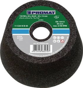 Promat Slijpkom | C16N | 110 100 mm | natuur- en kunststeen gietstaal 16 | gat 22 23 mm 4000841498