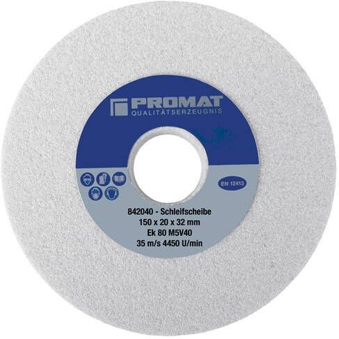 Promat Slijpmachineschijf | d.200xB25x32mm fijn 80 | vorm A | aluminiumoxide 4000842048