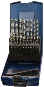 Promat Spiraalborenset | DIN 338 type RVS | nominale-d. 1-5 9x0 1 mm | HSS-Co | 50 delig kunststof cassette 4000861936