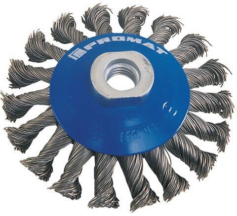 Promat Tecwerk Staaldraadborstel | d. 115 mm draaddikte 0 5 mm | staal 15 mm | 12500 min-¹ 4000841149 - Foto 1