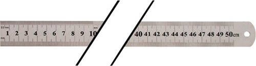 Promat Stalen liniaal | lengte 500 mm | staal | verdeling B = mm 1 2 mm 4000858800