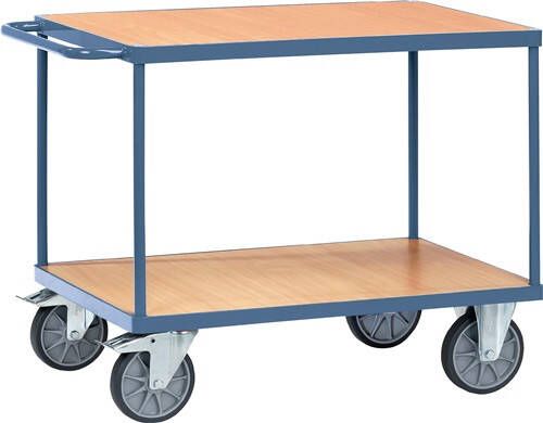 Promat Tafelwagen | 2 laadvlakken L1000xB600mm | duifblauw RAL 5014 drgverm.600 kg 9000444115