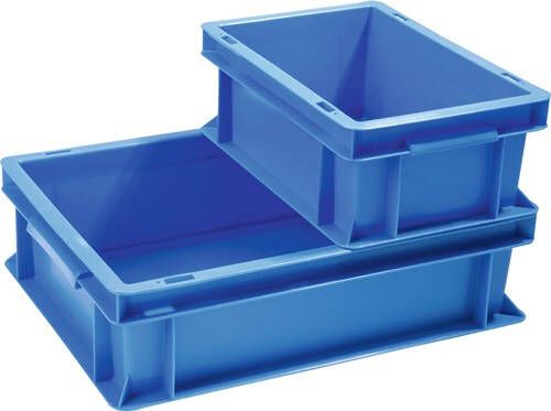 Promat Tecwerk Transportstapelbak | L400xB300xH120mm | blauw PP schelpgreep | zijwanden gesloten 9000447801