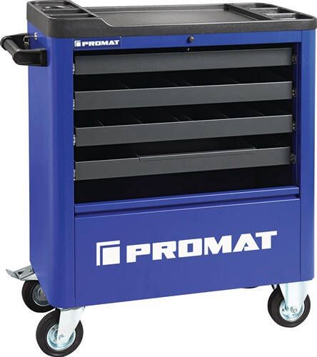 Promat Tecwerk Werkplaatswagen | B855xD400xH895mm | 300 kg 4 laden | staalplaat 4000871109
