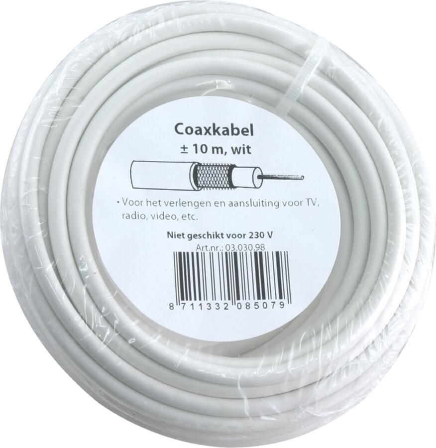 Q-Link Coaxkabel | 3C2V | 75 ohm | 10 m | Ø5 mm² | Wit 03.030.98