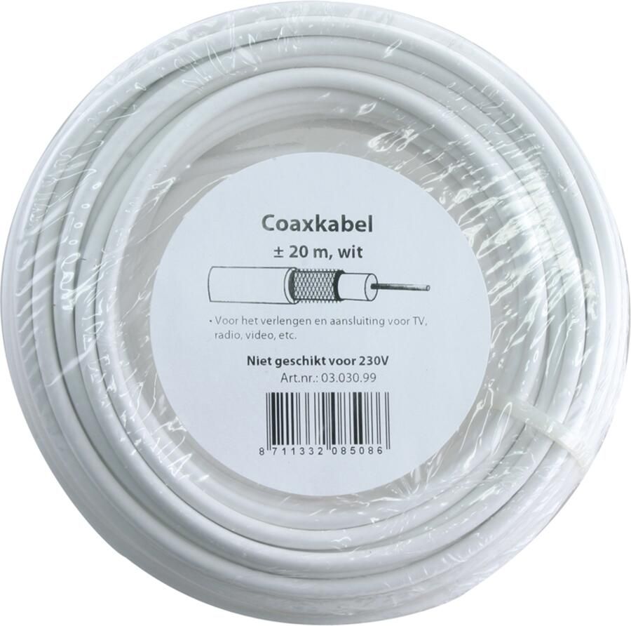 Q-Link Coaxkabel | 3C2V | 75 ohm | 20 m | Ø5 mm² | Wit 03.030.99