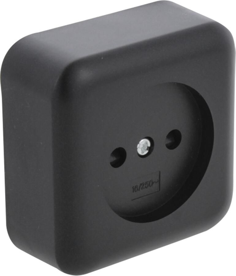 Q-Link Contactdoos | Opbouw | 1-voudig | Met Aanraakbeveiliging | Zwart 00.945.40