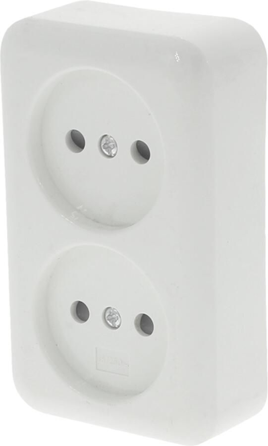 Q-Link Contactdoos | Opbouw | 2-voudig | Met Aanraakbeveiliging | Polarwit 00.947.05