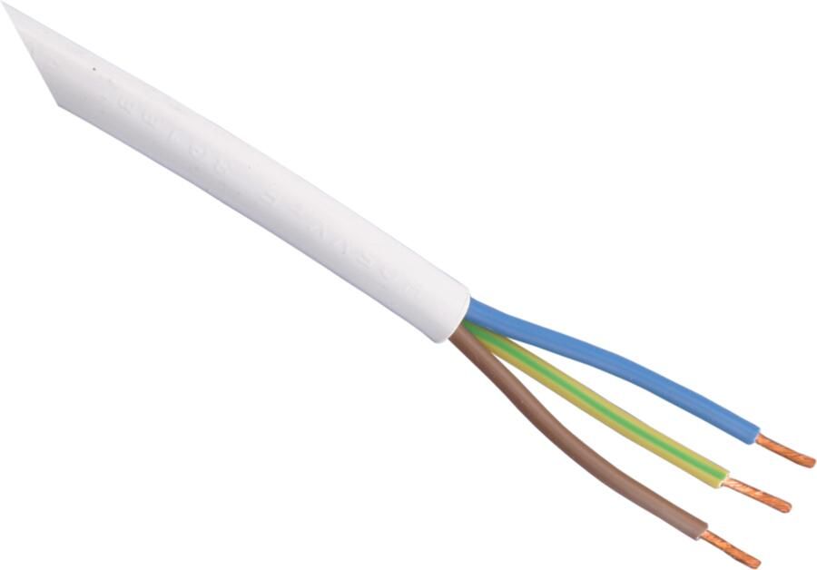 Q-Link Huishoudsnoer | VMVS | Belastbaar tot 1200W | 3 x 0.75 mm² | Wit 100 m- 01.269.02