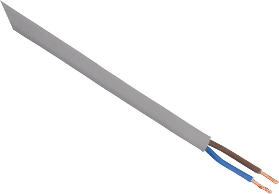Q-Link Huishoudsnoer | Plat | Belastbaar tot 1200W | 2 x 0.75 mm² | 10 m | Zilver 03.030.43
