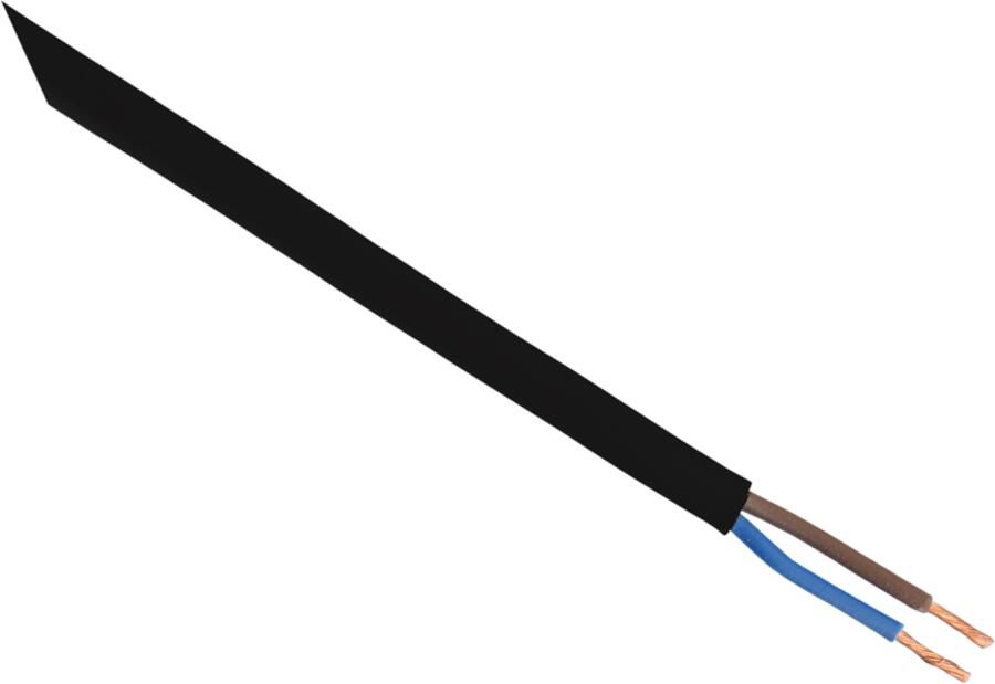Q-Link Huishoudsnoer | Plat | Belastbaar tot 1200W | 2 x 0.75 mm² | 100 m | Zwart 01.265.39