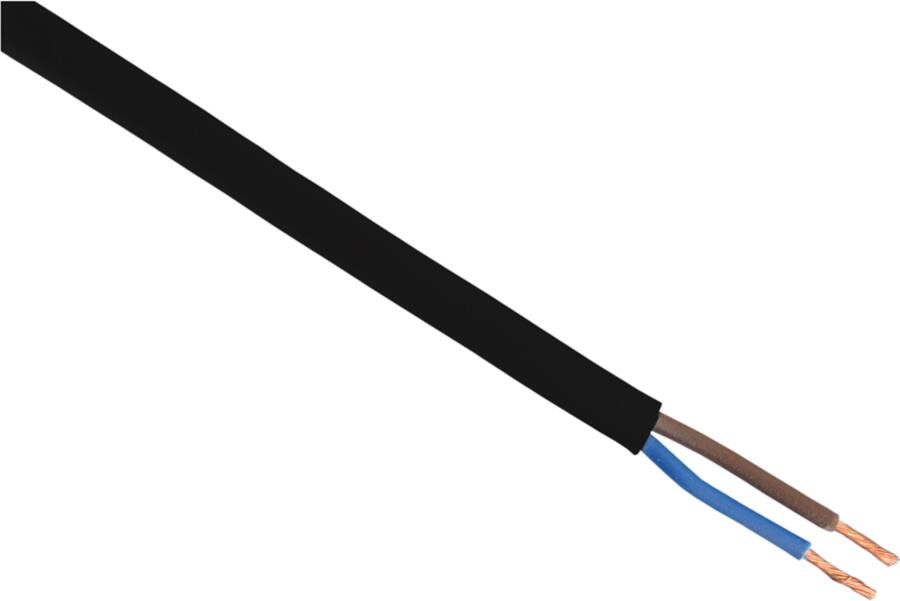 Q-Link Huishoudsnoer | Plat | Belastbaar tot 1200W | 2 x 0.75 mm² | 20 m | Zwart 03.030.75