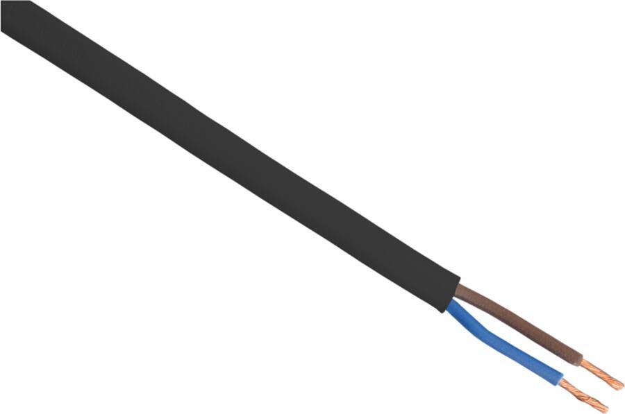 Q-Link Huishoudsnoer | Plat | Belastbaar tot 1200W | 2 x 0.75 mm² | 10 m | Zwart 03.030.41