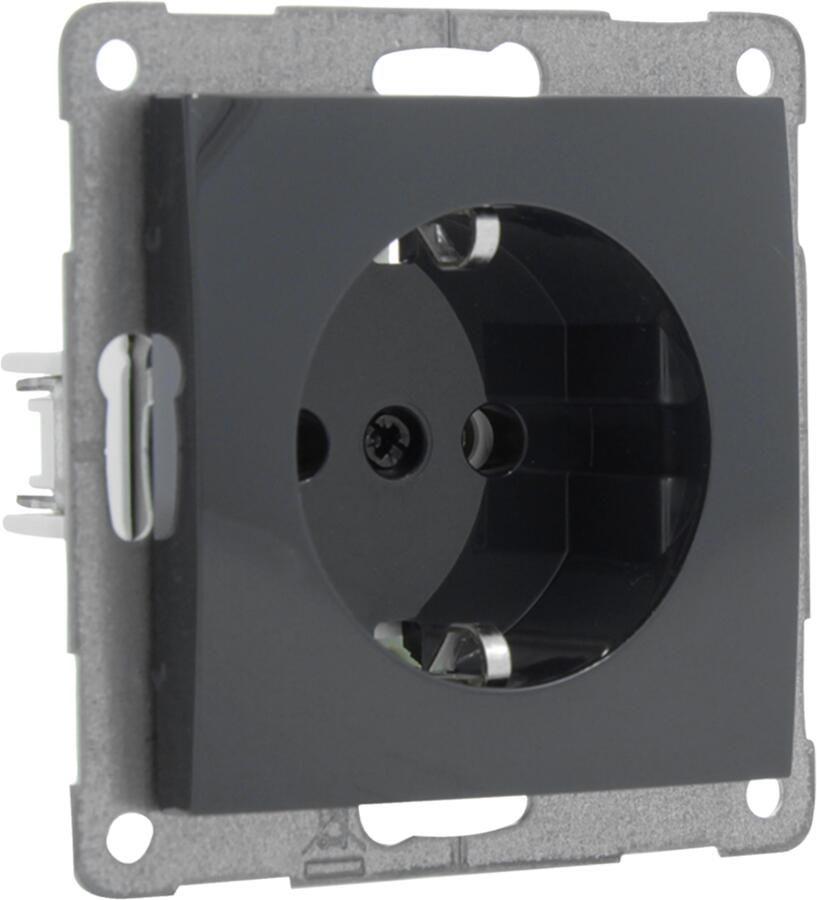 Q-Link S2 Contactdoos | 1-voudig | Randaarde | Antraciet 66.083.42