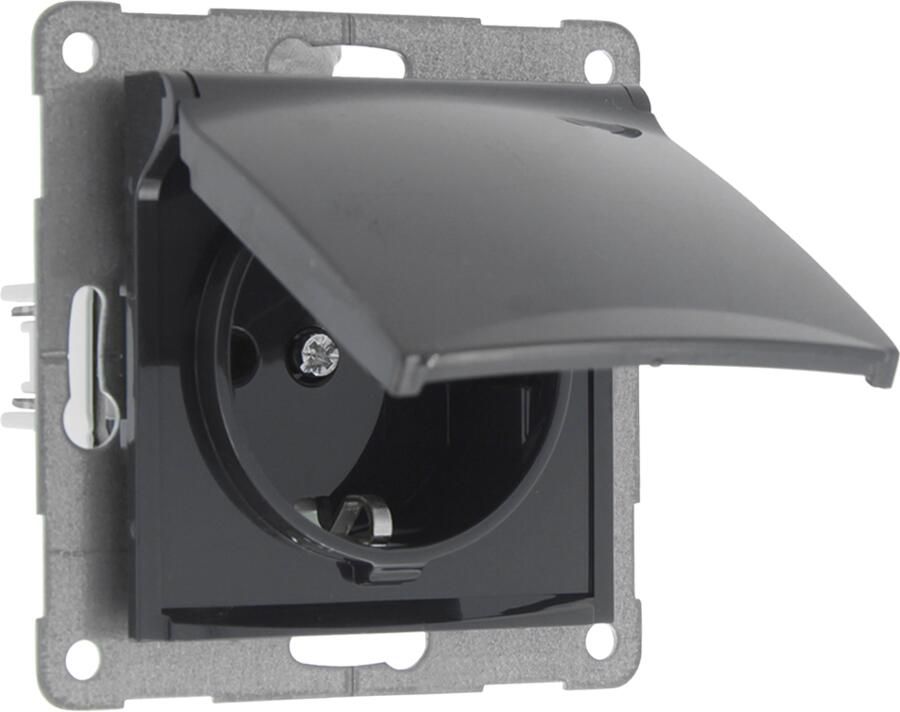 Q-Link S2 Contactdoos | 1-voudig | Randaarde | Antraciet 66.083.44