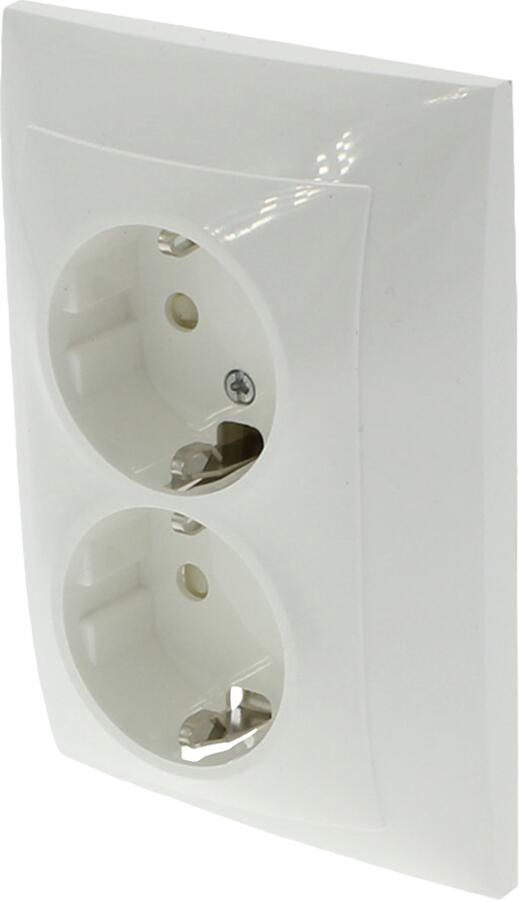 Q-Link S2 Contactdoos | 2-voudig | Randaarde | Polarwit 66.082.50