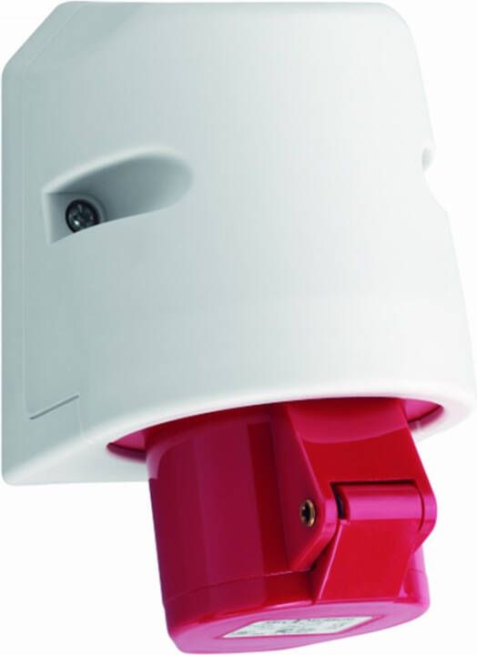 QwattPro CEE Wandcontactdoos ABS IP44 400V 32A 3p+A 6h rood 2042013