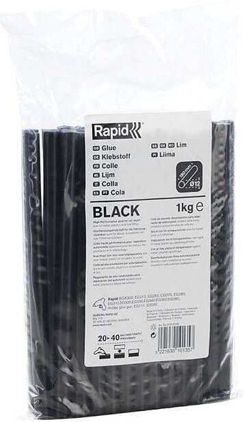 Rapid 12 mm Professionele zwarte lijmpatronen 51215108