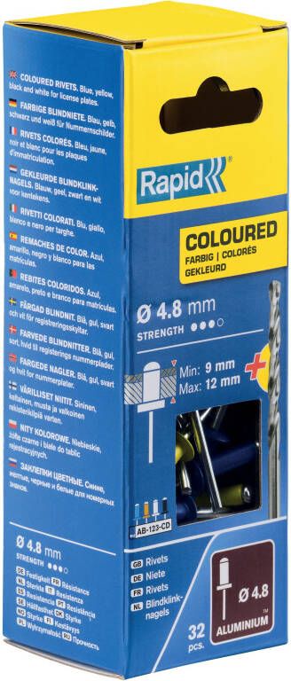 Rapid Automotive blindklinknagels Ø4 8 x 16 mm 32 stuks + boor 5000404