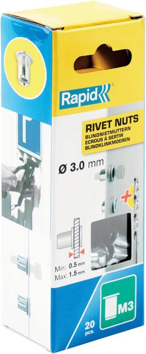 Rapid Blindklinkmoeren M3 20 stuks + boor 5000670