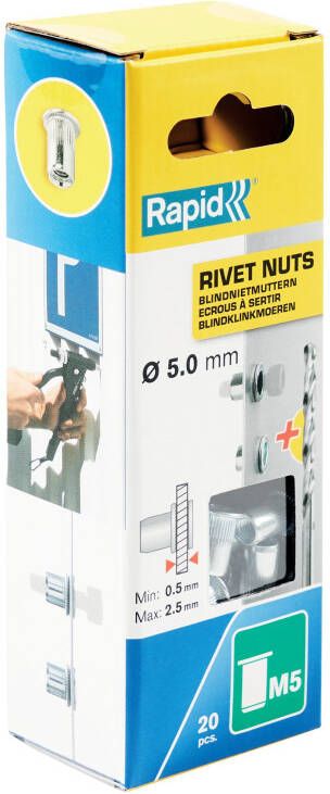 Rapid Blindklinkmoeren M5 20 stuks + boor 5000672