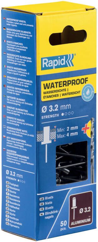 Rapid Blindklinknagels Waterdicht | Ø3 2 x 8 mm | Incl. Boor | 50 Stuks 5000399