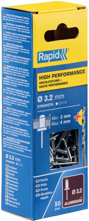 Rapid High performance blindklinknagels Ø3 2 x 8 mm 50 stuks + boor 5000383