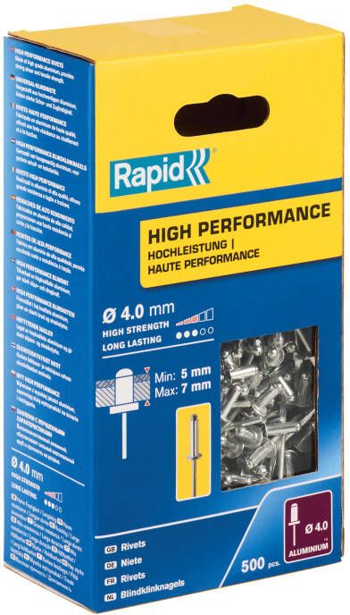 Rapid High Performance blindklinknagels | 4 0x10mm | 500 st | Box