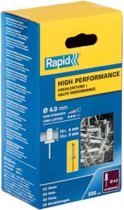 Rapid High Performance blindklinknagels | 4 0x12mm | 500 st | Box